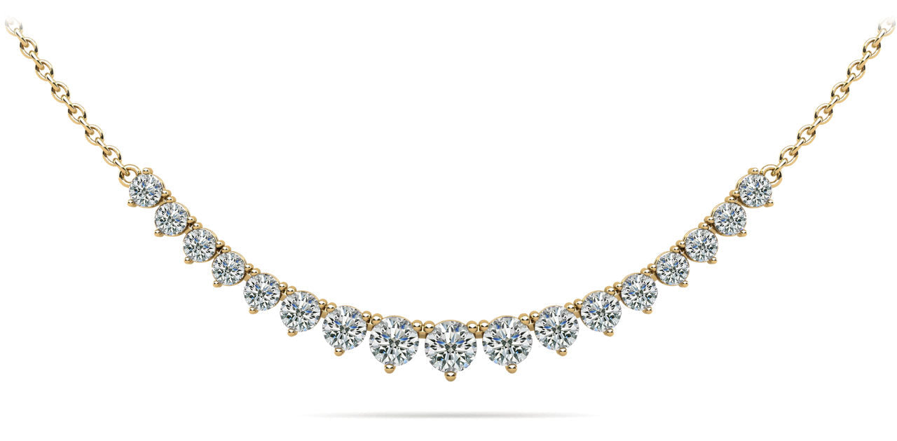 Graduated Red Carpet Diamond Necklace With Chain Lab-Grown Diamond with 1.10 ct.(finished)