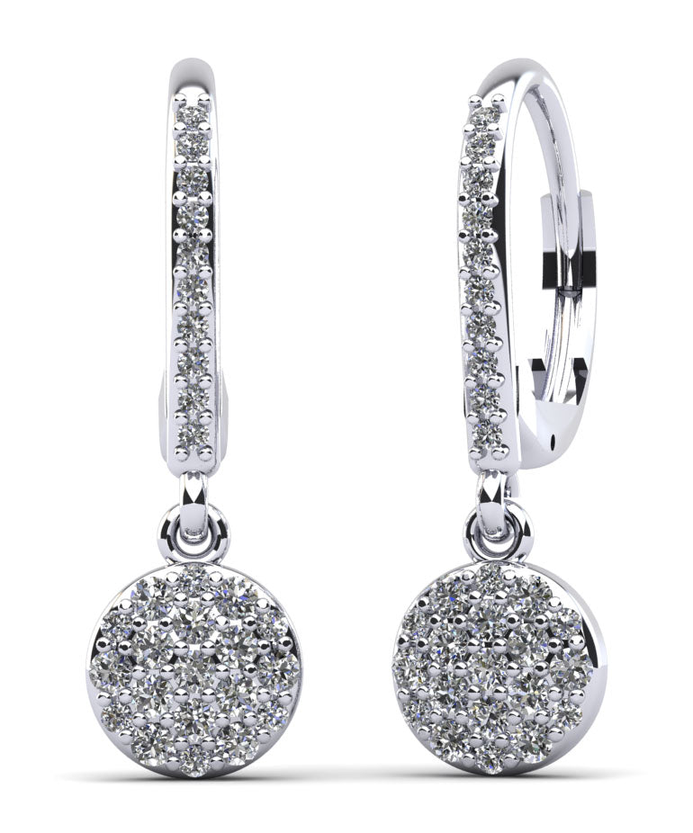 Sparkle Cluster Diamond Earrings Diamond with 0.61 ct.(finished) 1.1mm, 1.5mm