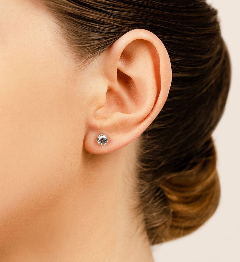 Beautiful Tulip Lab - Grown Diamond Stud Earrings with 1.50 ct.(finished) 5.7mm - Luxury Time NYC