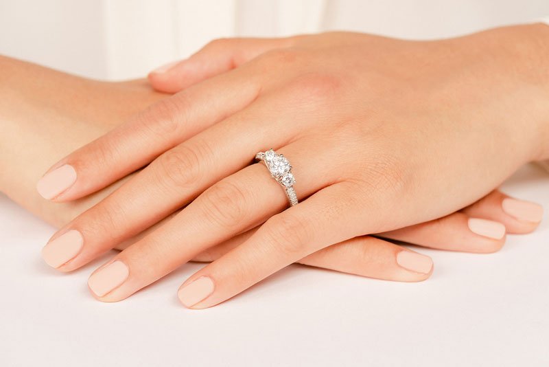Breathtaking Scroll Lab - Grown Diamond Engagement Ring with 3.28 ct. (2.00 ct. center diamond) - Luxury Time NYC