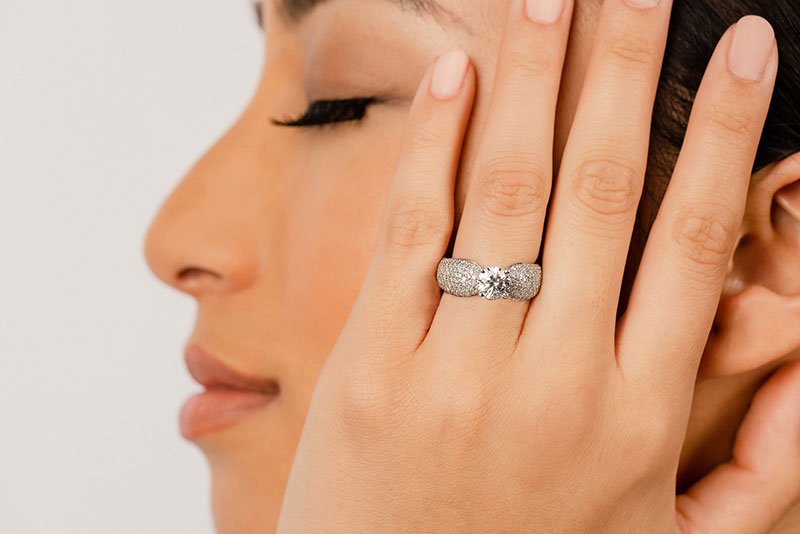 Dazzling Diamond Lab - Grown Diamond Engagement Ring With Side Stones with 2.86 ct. (2.00 ct. center diamond) - Luxury Time NYC