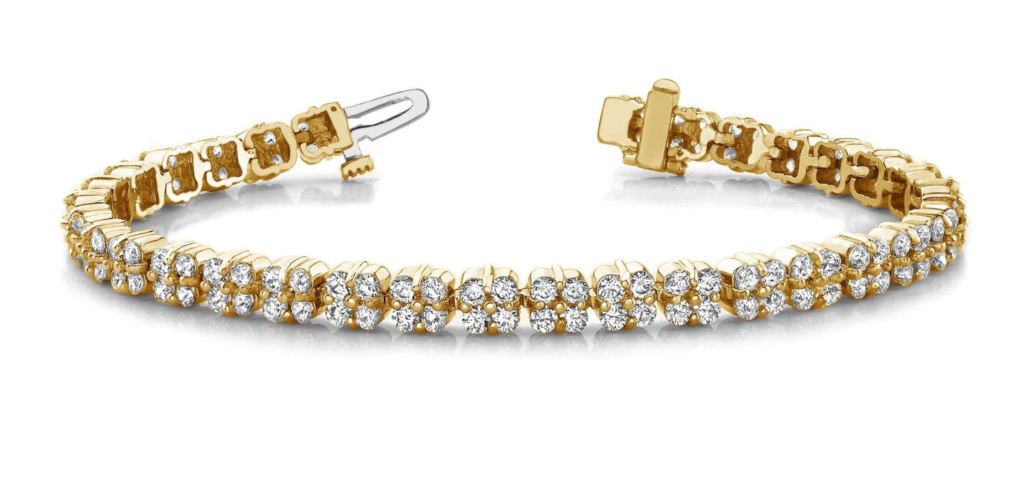 Diamond Squares Diamond Bracelet with 7.04 ct.(finished) 2.5mm - Luxury Time NYC