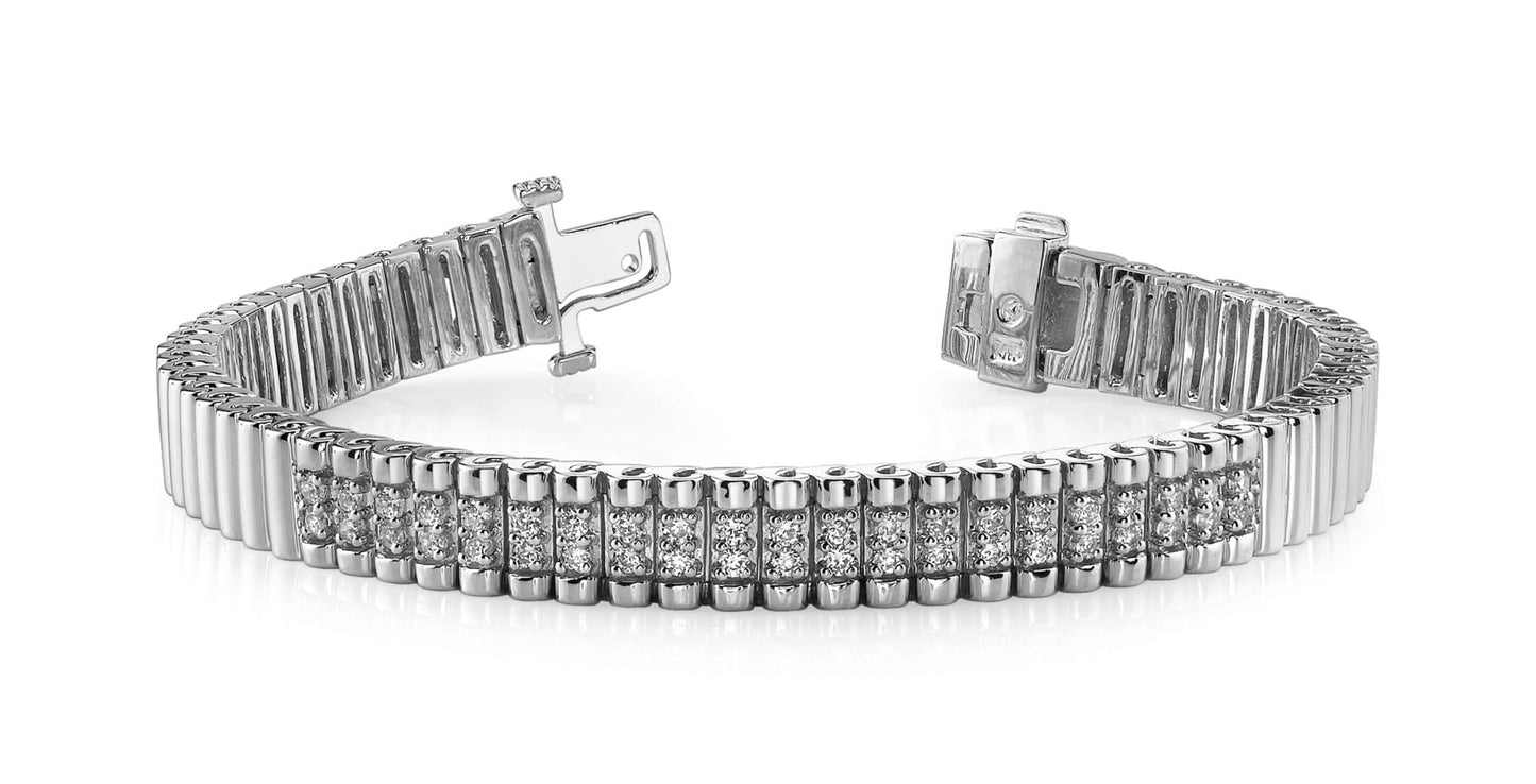 Double Center Strand Lab - Grown Diamond Bracelet with 1.98 ct.(finished) 2.5mm - Luxury Time NYC