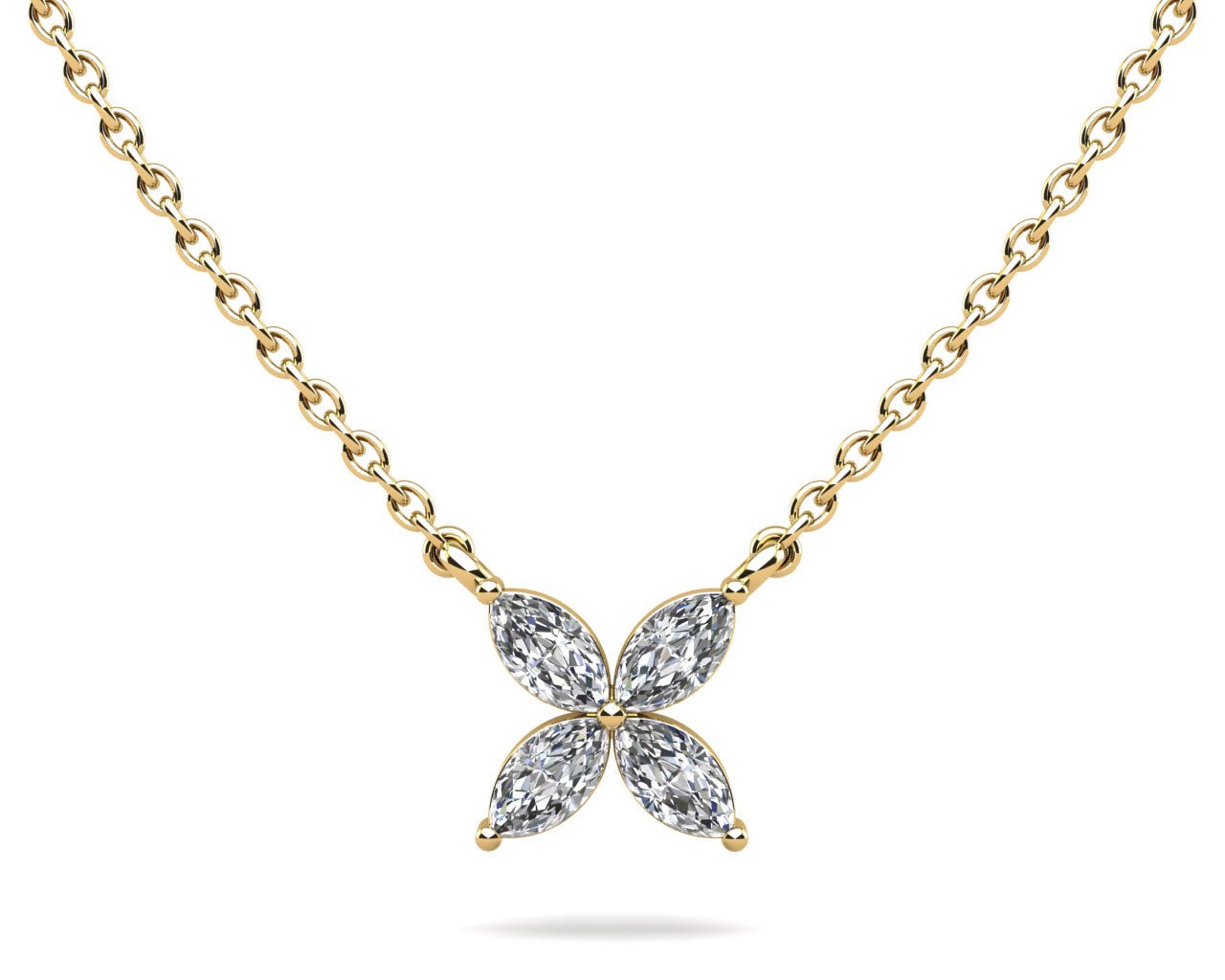 Flower Marquise Lab - Grown Diamond Pendant with 1.20 ct.(finished) 6.5x3mm - Luxury Time NYC