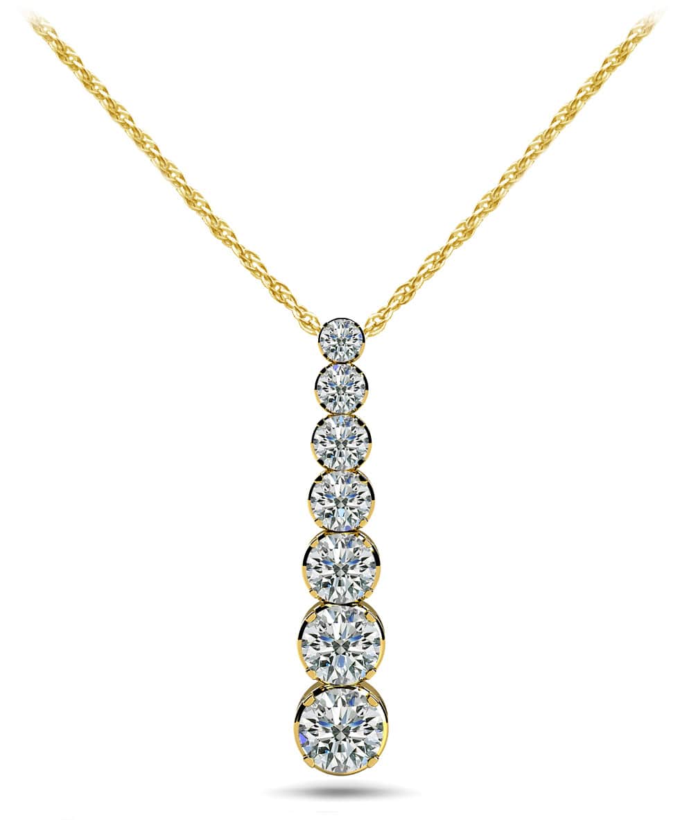 Four Prong Graduated Diamond Drop Lab - Grown Diamond Pendant with 0.92 ct.(finished) - Luxury Time NYC