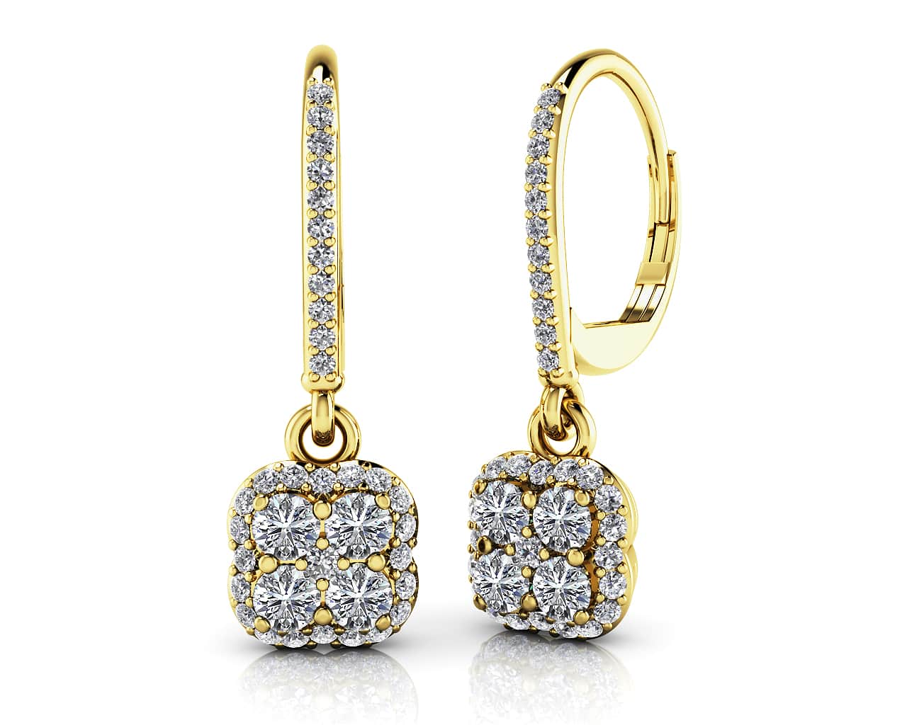 Lucky In Love Diamond Drop Lab - Grown Diamond Earrings with 0.80 ct.(finished) 1mm, 2.5mm - Luxury Time NYC