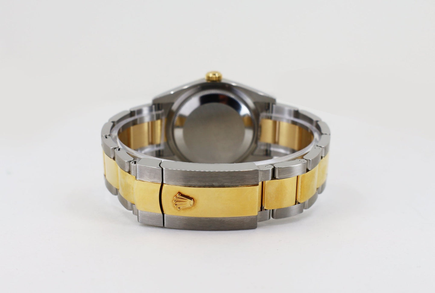 Rolex Datejust 36 Yellow Gold/Steel Golden Palm Motif Index Dial Fluted Bezel Oyster Bracelet 126233 - Luxury Time NYC