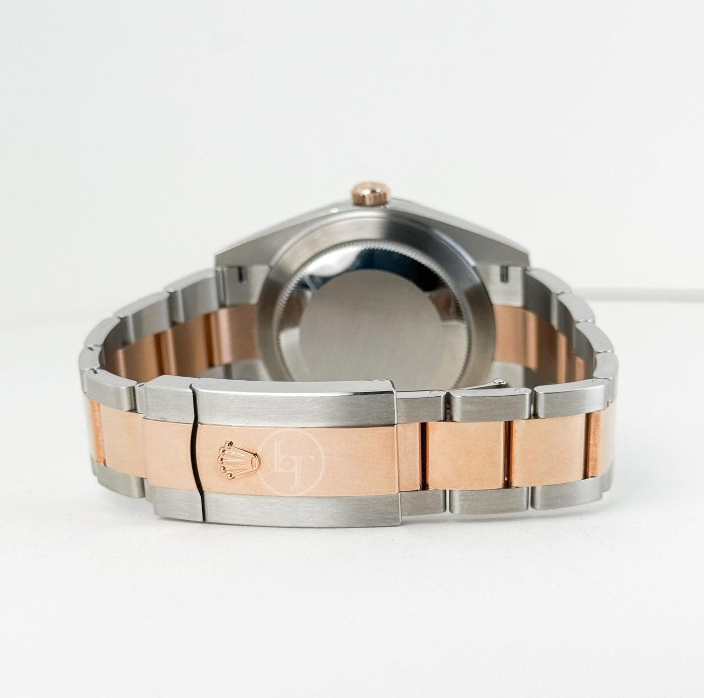 Rolex Datejust 41 Rose Gold/Steel Slate Roman Dial Fluted Bezel Oyster Bracelet 126331 - Luxury Time NYC