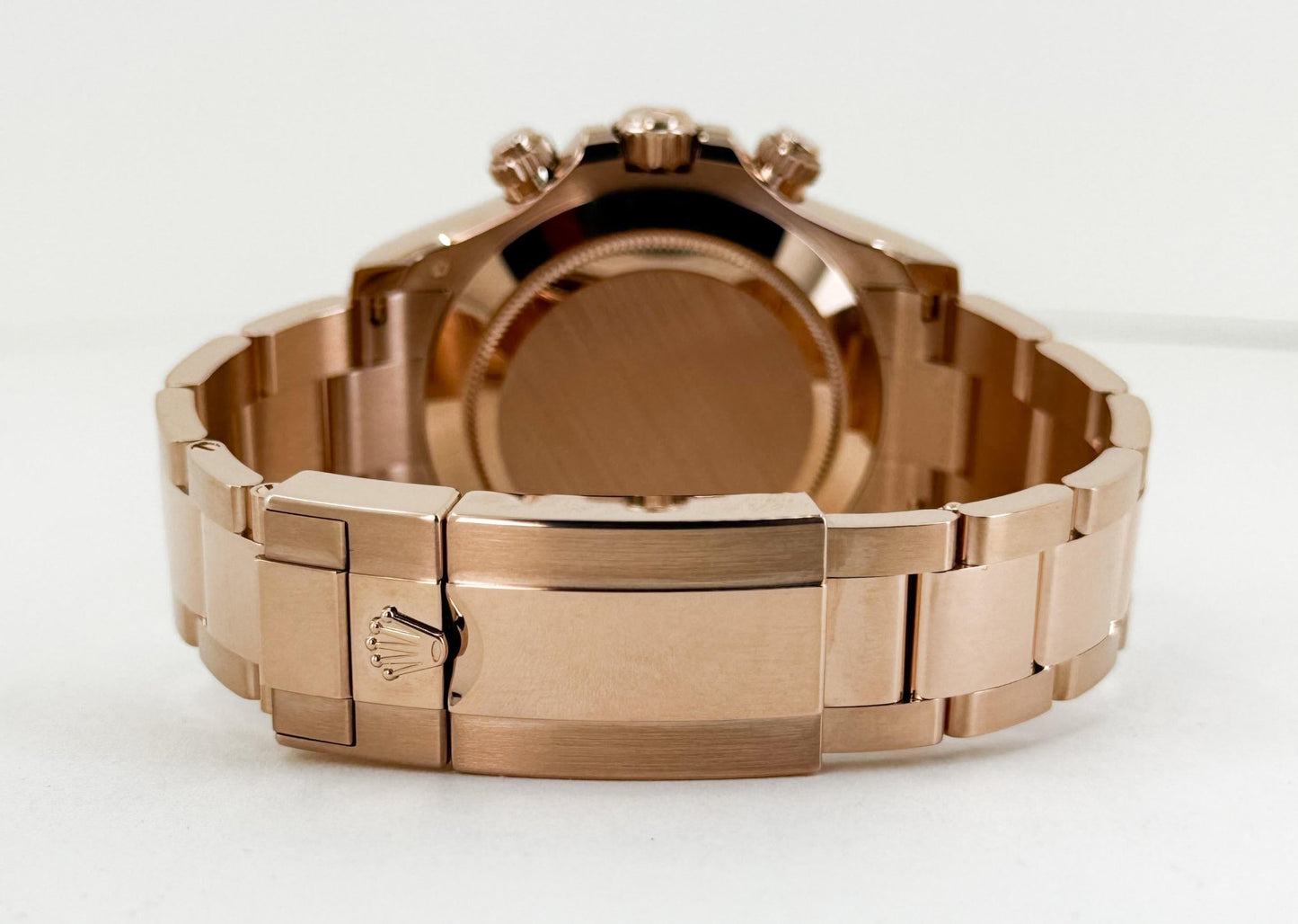 Rolex Daytona Rose Gold Meteorite and Black Subdials Dial Index Dial Gold Bezel Oyster Bracelet 116505 - Luxury Time NYC