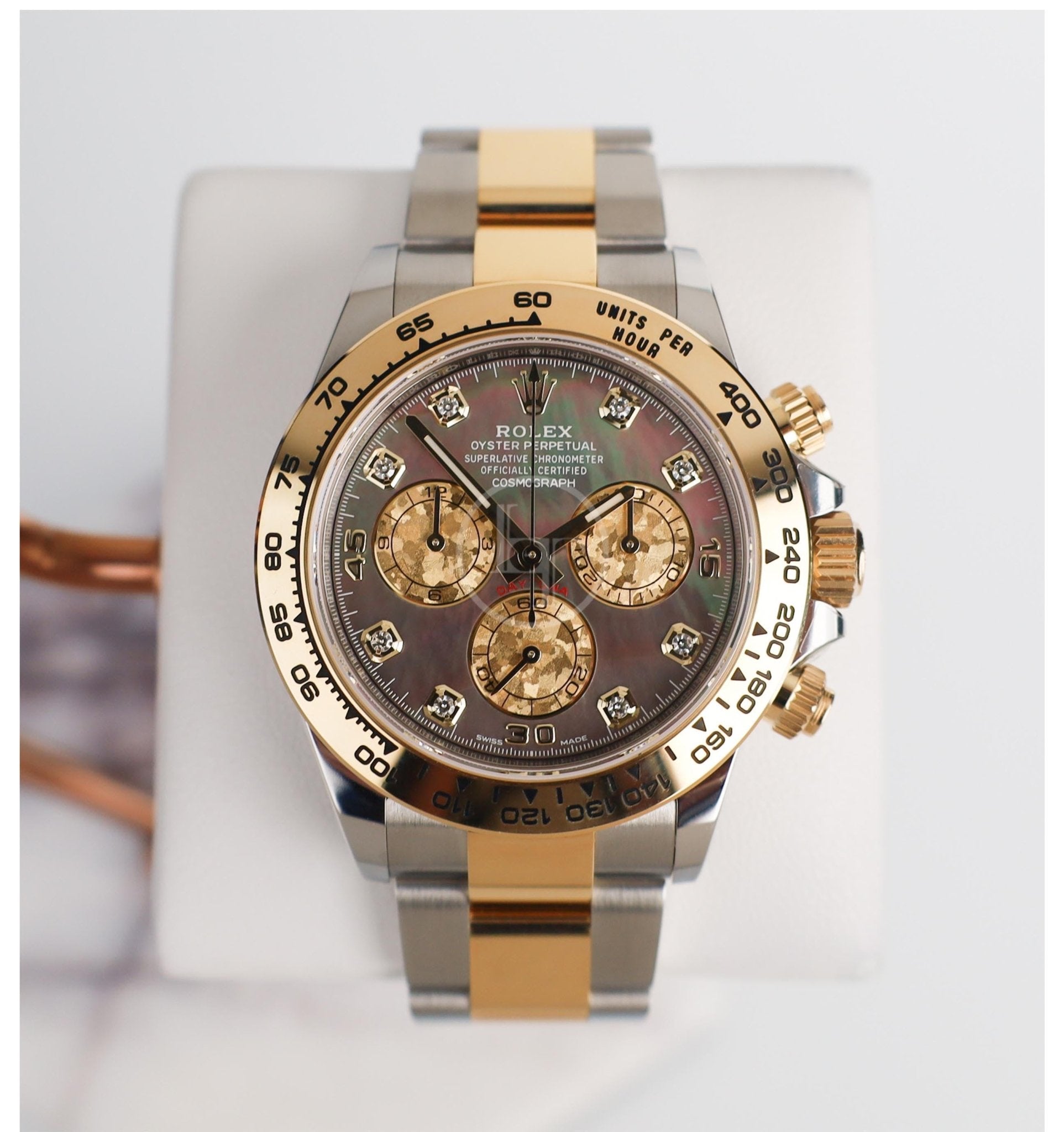 Rolex Daytona Yellow Gold/Steel Tahitian MOP Diamond Dial 116503
