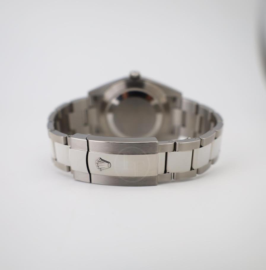 Rolex White Rolesor Datejust 41 Watch - Fluted Bezel - Mint Green Index Dial - Oyster Bracelet - 126334 - Luxury Time NYC