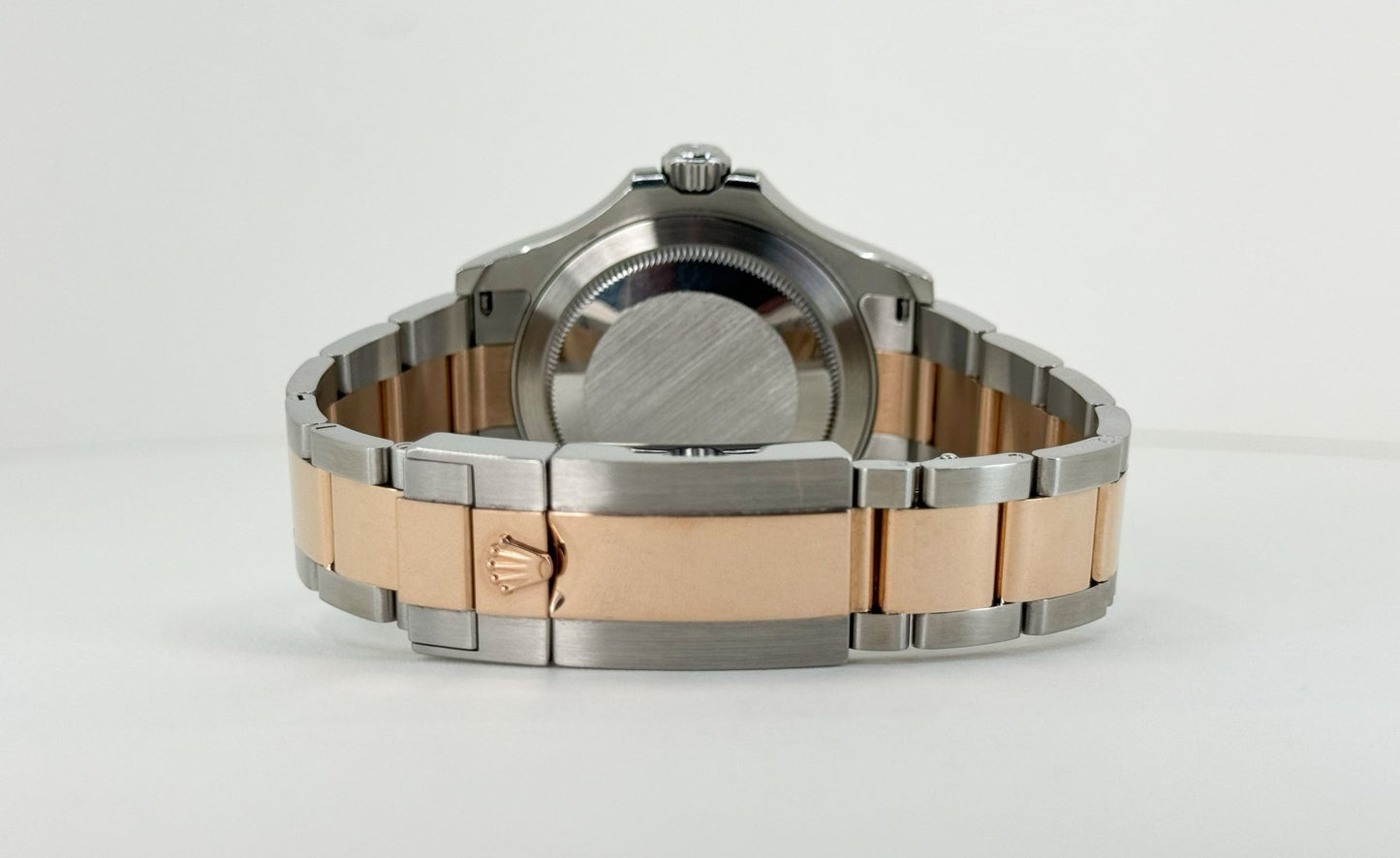 Rolex Yacht-Master 40 Everose Rose Gold/Steel Chocolate Brown Dial Gold Bezel Oyster Bracelet 116621 - Luxury Time NYC