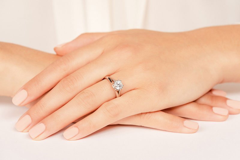 Round Brilliant Cut Eight Prongs Lab - Grown Diamond Solitaire Engagement Ring with 1.25 ct.(finished) 7mm - Luxury Time NYC