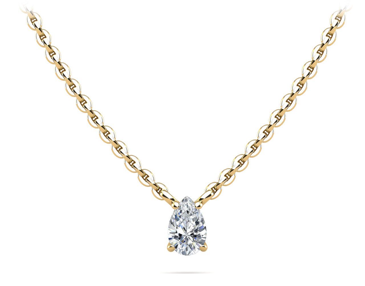 Solitaire Pear Shape Lab - Grown Diamond Pendant with 0.50 ct.(finished) 7x4.5mm - Luxury Time NYC