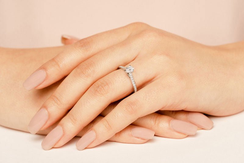 Splendid Pear Shaped Diamond Engagement Ring with 0.56 ct. (0.30 ct. center diamond) - Luxury Time NYC