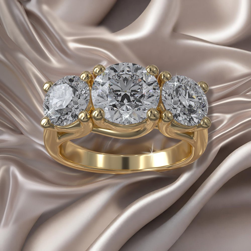 Three Stone Swirl Lab - Grown Diamond Engagement Ring with 3.04 ct. (1.50 ct. center diamond) - Luxury Time NYC
