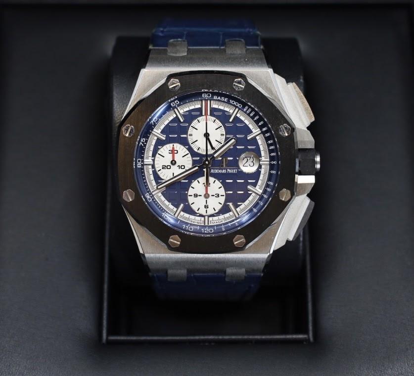 Audemars Piguet Royal Oak Offshore Chronograph Watch-Blue Dial 44mm-26401PO.OO.A018CR.01 - Luxury Time NYC INC