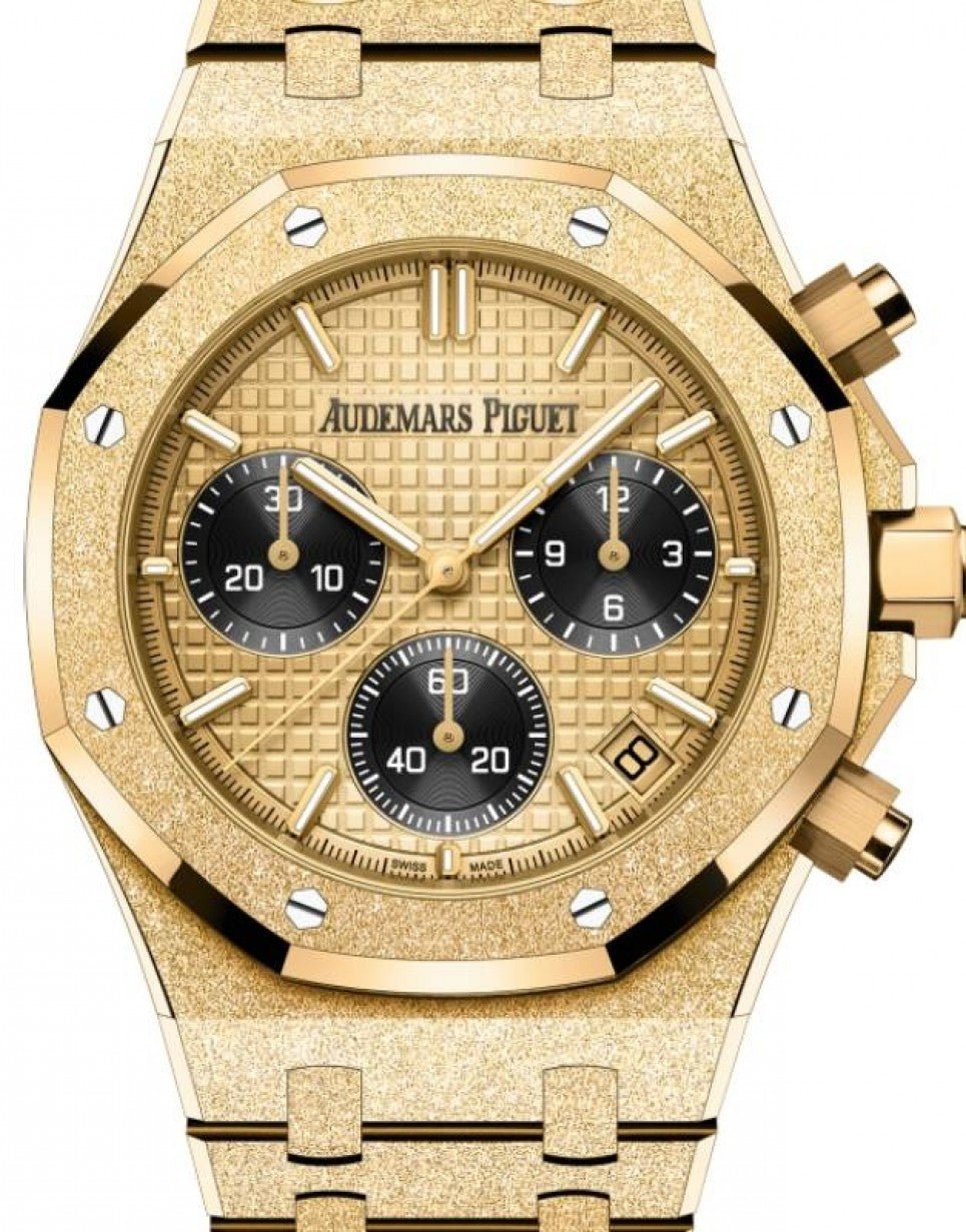 Audemars Piguet Royal Oak Selfwinding Chronograph Frosted Yellow Gold 41mm 26240BA.GG.1324BA.01 - Luxury Time NYC