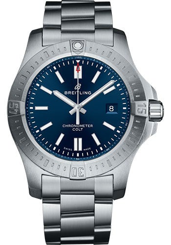 Breitling Chronomat Colt Automatic 44 Watch - Steel Case - Mariner Blue Dial - Steel Pilot Bracelet - A17388101C1A1 - Luxury Time NYC