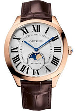 Load image into Gallery viewer, Cartier Drive de Cartier Moon Phases Watch - 40 mm x 41 mm Rose Gold Case - Silvered Dial - Brown Alligator Strap - WGNM0018 - Luxury Time NYC