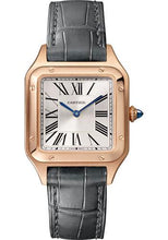 Load image into Gallery viewer, Cartier Santos-Dumont Watch - 38 mm Pink Gold Case - Silver Dial - Black Strap - WGSA0022 - Luxury Time NYC
