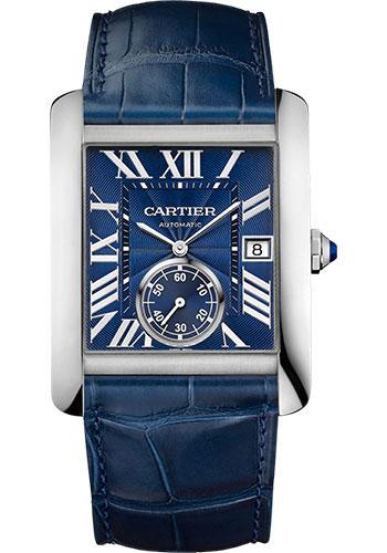Cartier Tank MC Watch - 34.3 mm Steel Case - Blue Dial - Dark Blue
