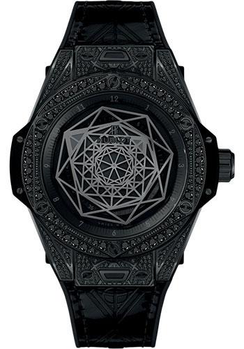 Hublot Big Bang Sang Bleu All Black Pave Watch-465.CS.1114.VR.1700.MXM18 - Luxury Time NYC