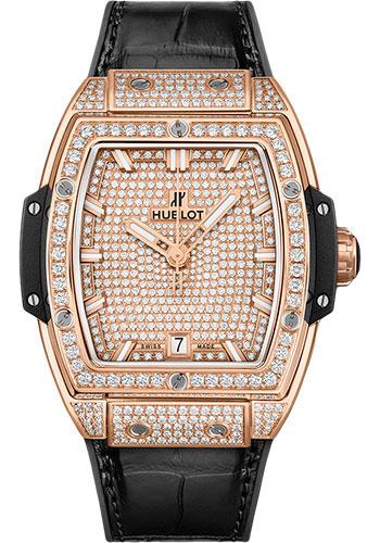 Hublot Spirit Of Big Bang King Gold Full Pave Watch - 39 mm - 18K King Gold Dial-665.OX.9010.LR.1604 - Luxury Time NYC