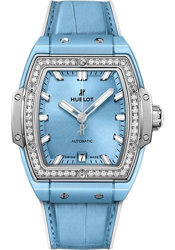 Hublot Spirit Of Big Bang Light Blue Ceramic Titanium Diamonds Watch - 39 mm - Light Blue Dial-665.EN.891L.LR.1204 - Luxury Time NYC