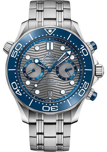Omega Seamaster Diver 300M Omega Co-Axial Master Chronometer Chronograph - 44 mm Steel Case - Grey Dial - 210.30.44.51.06.001 - Luxury Time NYC