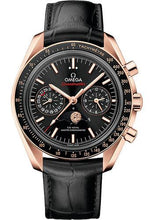 Load image into Gallery viewer, Omega Speedmaster Moonphase Master Chronometer Chronograph Watch - 44.25 mm Sedna Gold Case - Black Diamond Dial - Black Leather Strap - 304.63.44.52.01.001 - Luxury Time NYC