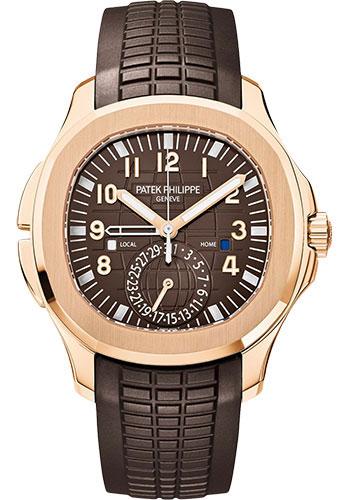 Patek Philippe 40.8mm Mens Aquanaut Travel Time Watch Brown Dial 5164R - Luxury Time NYC INC