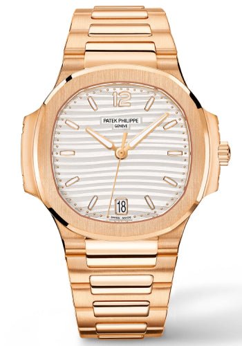 Patek Philippe Nautilus Ladies Automatic - 35.2 mm - Rose Gold - Silver Opaline Dial - 7118/1R-001 - Luxury Time NYC