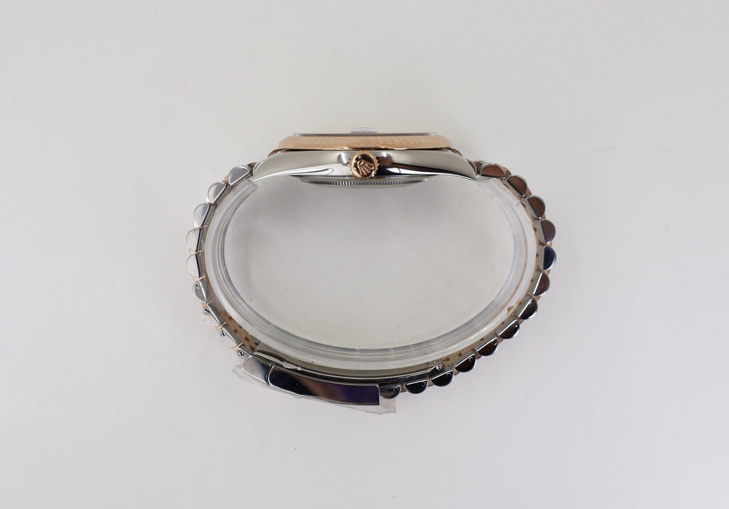 Rolex Datejust 41 Rose Gold/Steel Slate Roman Dial Fluted Bezel Jubilee Bracelet 126331 - Luxury Time NYC