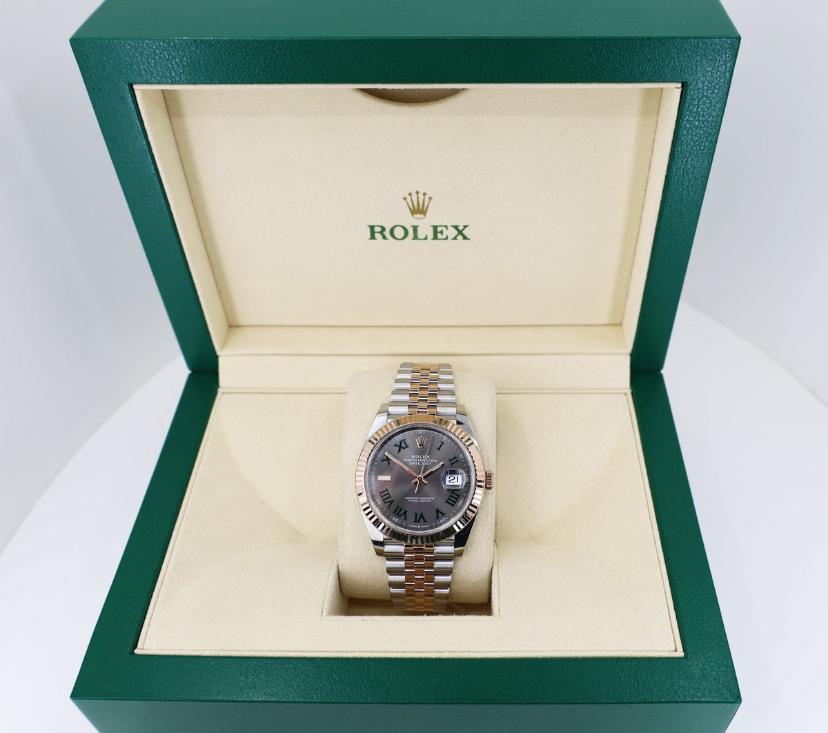 Rolex Oyster Perpetual Datejust 41 Watch, Chocolate set with diamonds,  Fluted bezel, Two-tone Jubilee bracelet 126331-0004