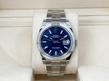 Load image into Gallery viewer, Rolex Datejust 41 Stainless Steel Blue Index Dial Smooth Bezel Oyster Bracelet 126300 - Luxury Time NYC