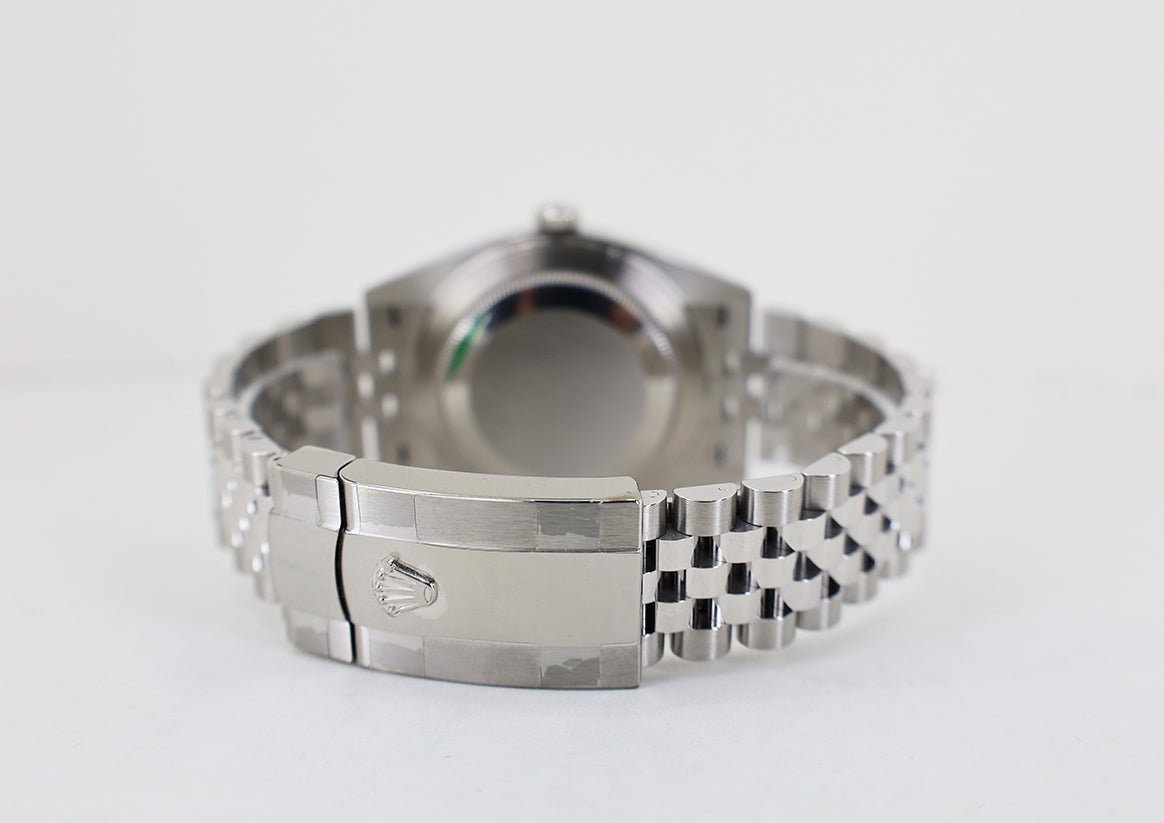 Rolex Datejust 41 Stainless Steel Slate Roman Dial Smooth Bezel Jubilee Bracelet 126300 - Luxury Time NYC