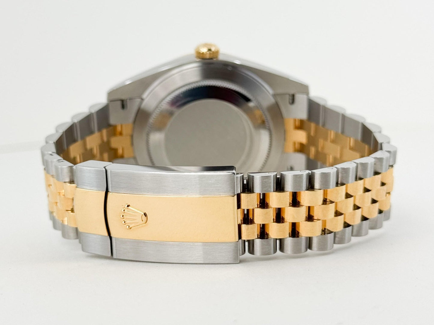 Rolex Datejust 41 Yellow Gold/Steel Champagne Diamond Dial Smooth Bezel Jubilee Bracelet 126303 - Luxury Time NYC