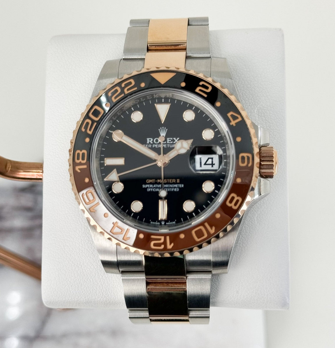 Shop Rolex GMT-Master II Root Beer Rose Gold/Steel 126711CHNR