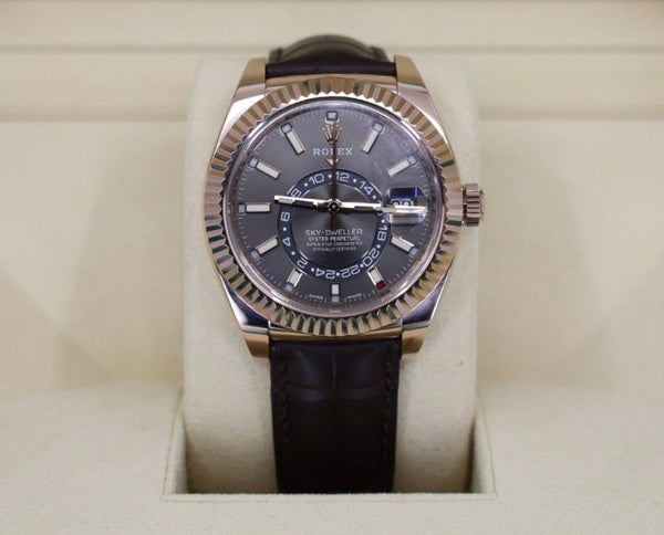 Rolex Sky-Dweller Rose Gold Dark Rhodium Index Dial 326135