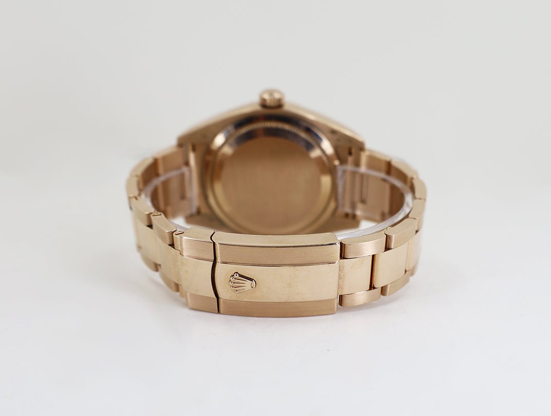 Rolex Sky-Dweller Rose Gold Dark Rhodium Index Dial Fluted Bezel Oyster Bracelet 326935 - Luxury Time NYC