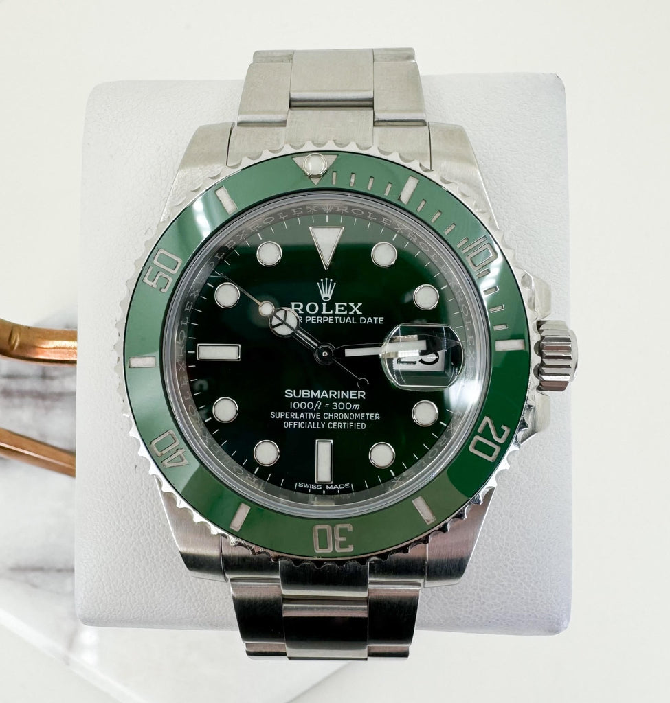 Rolex Submariner Date "Hulk" Stainless Steel Green Dial & Ceramic Bezel Oyster Bracelet 116610LV - Luxury Time NYC