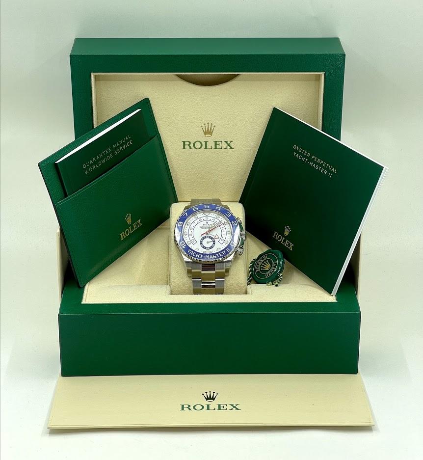 Rolex Yacht-Master II White Dial & Blue Bezel 116681 | Da Vinci Fine Jewelry, Inc.