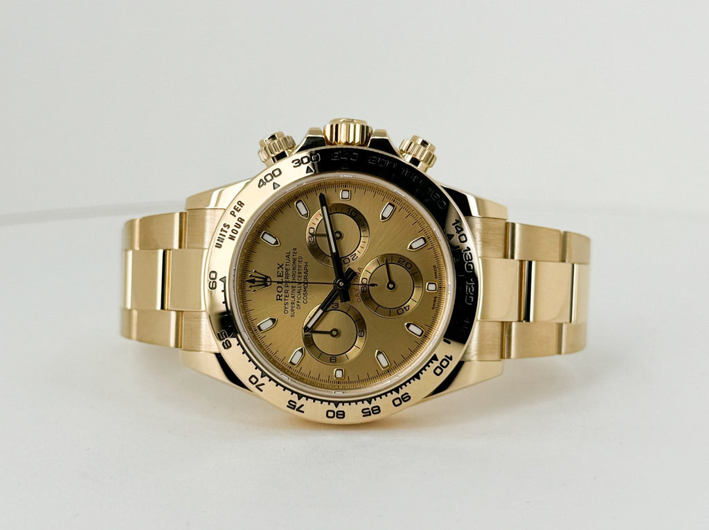 Rolex Yellow Gold Cosmograph Daytona 40 Watch - Champagne Index Dial - 116508 chi - Luxury Time NYC