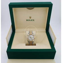 Load image into Gallery viewer, Rolex Datejust 36 Yellow Gold/Steel Silver Roman Diamond VI Dial &amp; Fluted Bezel Jubilee Bracelet 126233