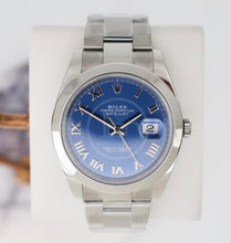 Load image into Gallery viewer, Rolex Datejust 41 Stainless Steel Blue Roman Dial Smooth Bezel Oyster Bracelet 126300 -