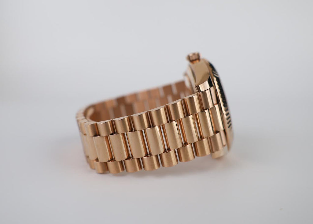 Rolex Day-Date 40 Rose Gold Sundust Diamond Dial & Fluted Bezel President Bracelet 228235 -