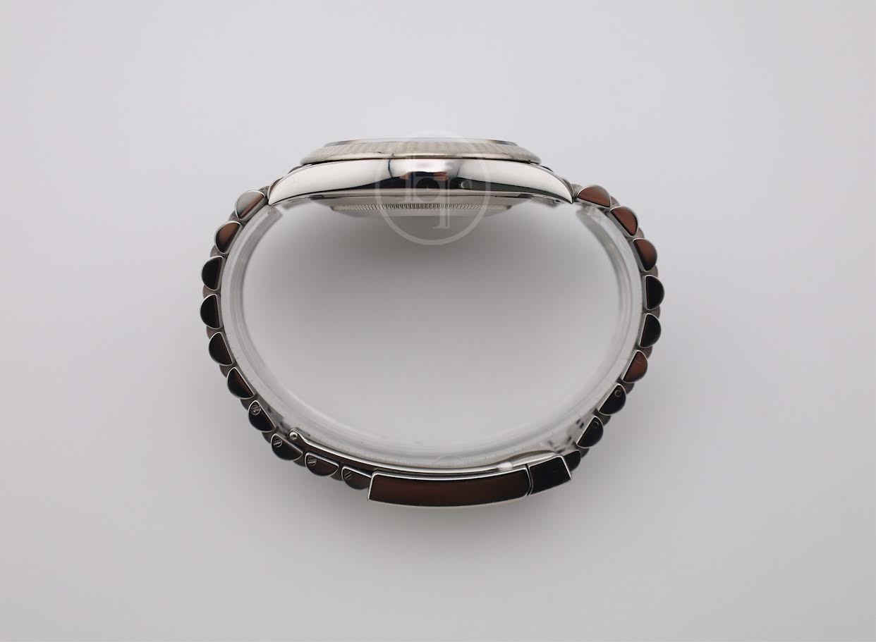 Rolex Datejust 41 White Gold/Steel Silver Index Dial Fluted Bezel Jubilee Bracelet 126334 -