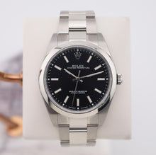 Load image into Gallery viewer, Rolex Steel Oyster Perpetual 39 Watch - Domed Bezel - Black Index Dial - 114300