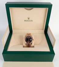 Load image into Gallery viewer, Rolex Day-Date 40 Rose Gold Chocolate Diamond Dial &amp; Fluted Bezel President Bracelet 228235 -